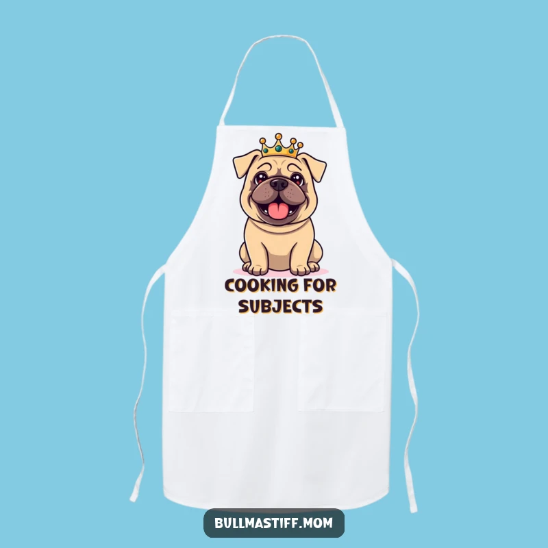Funny Regal Bullmastiff Apron - Chef Dog Crown Kitchenware, a Hilarious Royal Cook Gift