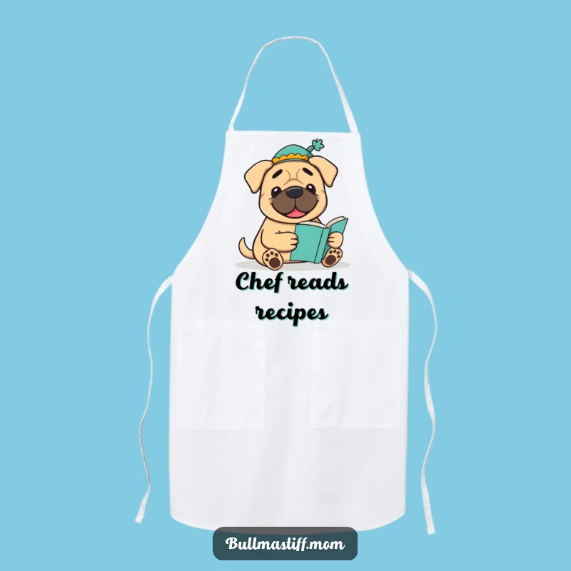 Funny Bookish Bullmastiff Apron: Literary Kitchen Fun, Great Funny Gift