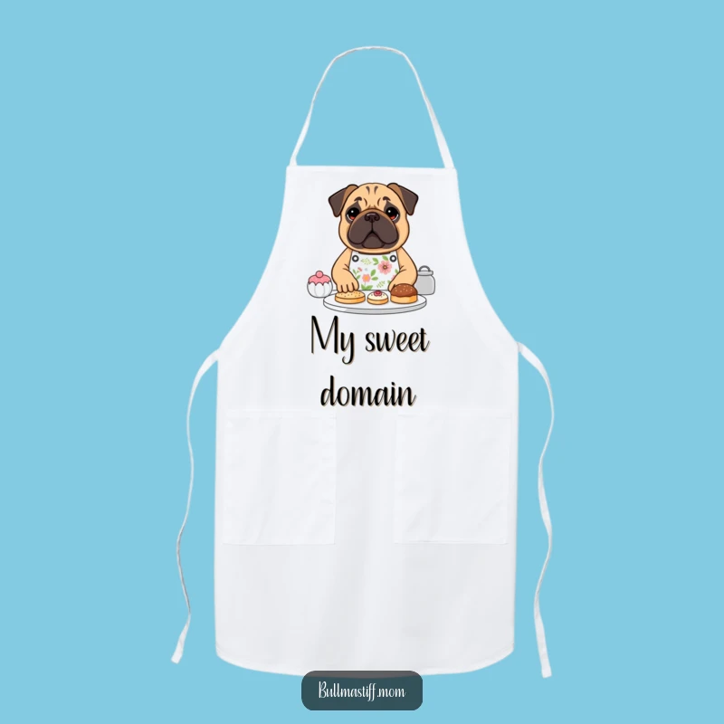 Funny Bullmastiff Baker Apron - Floral Dog Design, Protect Clothes Gift