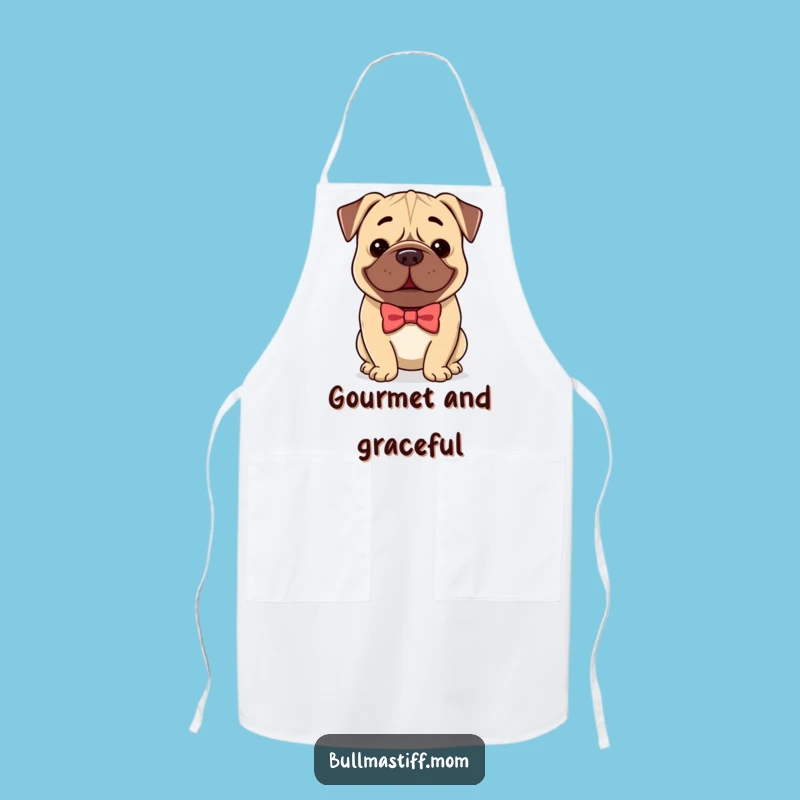 Funny Bullmastiff Bow Tie Apron, Dapper Chef Accessory, Hilarious Gift