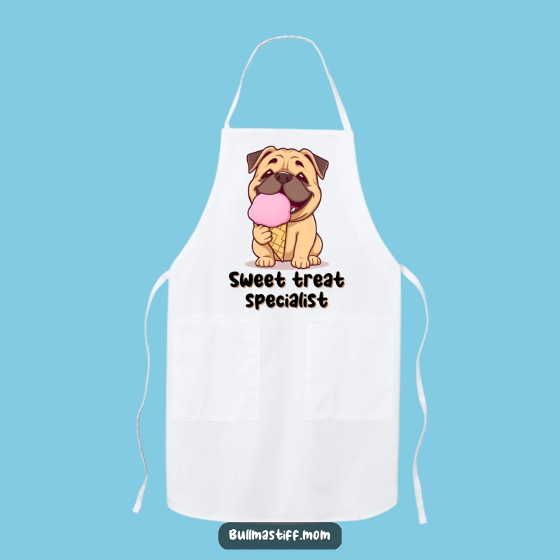 Funny Ice Cream Bullmastiff Apron: Sweet Dog Lover Kitchenwear, Humorous Gift!
