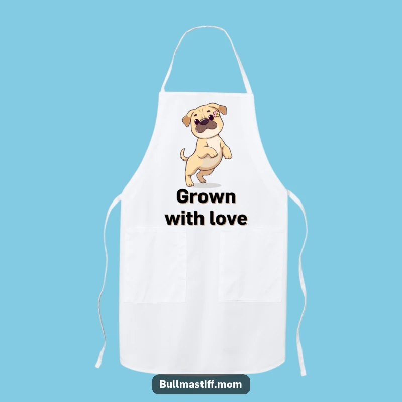 Funny Bullmastiff Flower Ear Apron: Stylish Protection for Dog-Loving Chefs