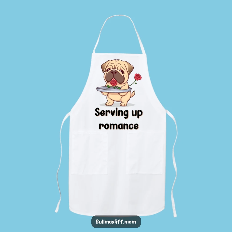 Funny Bullmastiff Rose Bearer Apron: Loyal Chef Dog Apron