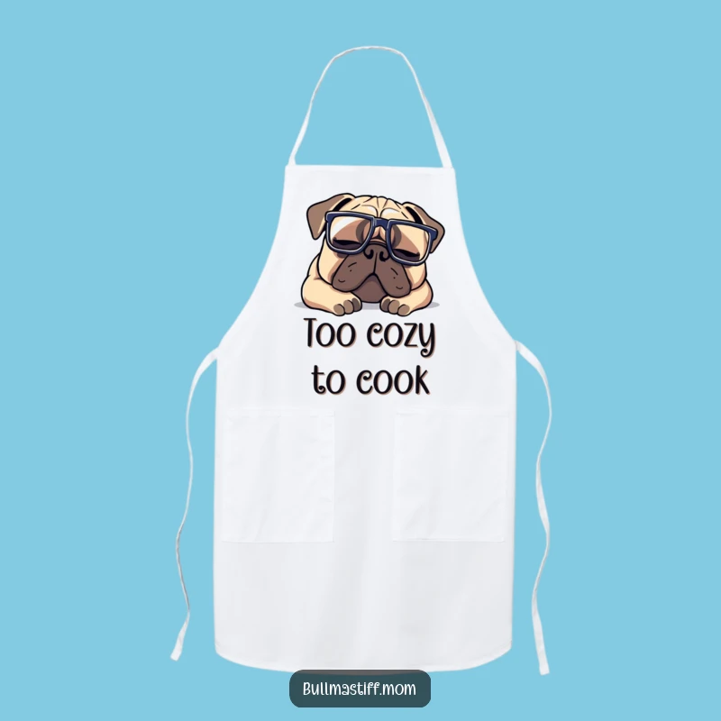 Funny Bullmastiff Oversized Glasses Apron, Cooking Companion, Hilarious Gift
