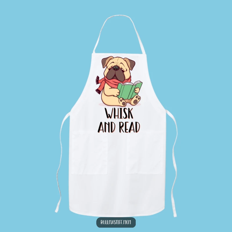 Funny Bullmastiff Reader Apron - Cozy Kitchen Style with Dog Humor Gift