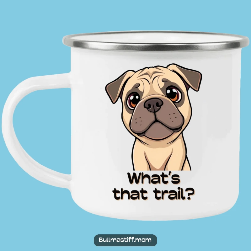 Explore the Outdoors: Funny Bullmastiff Head Tilt Camping Mug