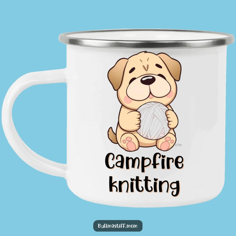 Funny Bullmastiff Campfire Mug: Cozy Sips for the Crafty Outdoorsman