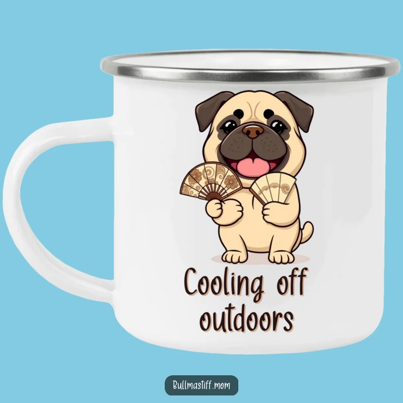 Funny Bullmastiff Camping Mug: Cheerful Fan, Rugged & Joyful Outdoor Gift