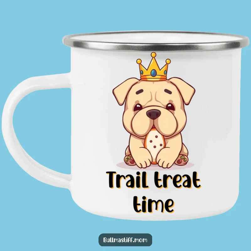 Funny Bullmastiff Crown Treat Camping Mug: Royal Outdoor Gift