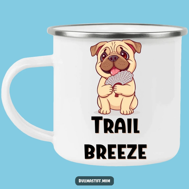 Funny Bullmastiff Lace Fan Camping Mug: Adventure with Canine Whimsy
