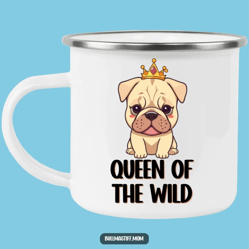 Funny Tiarad Bullmastiff Camping Mug: Elegant Dog Lover Cup
