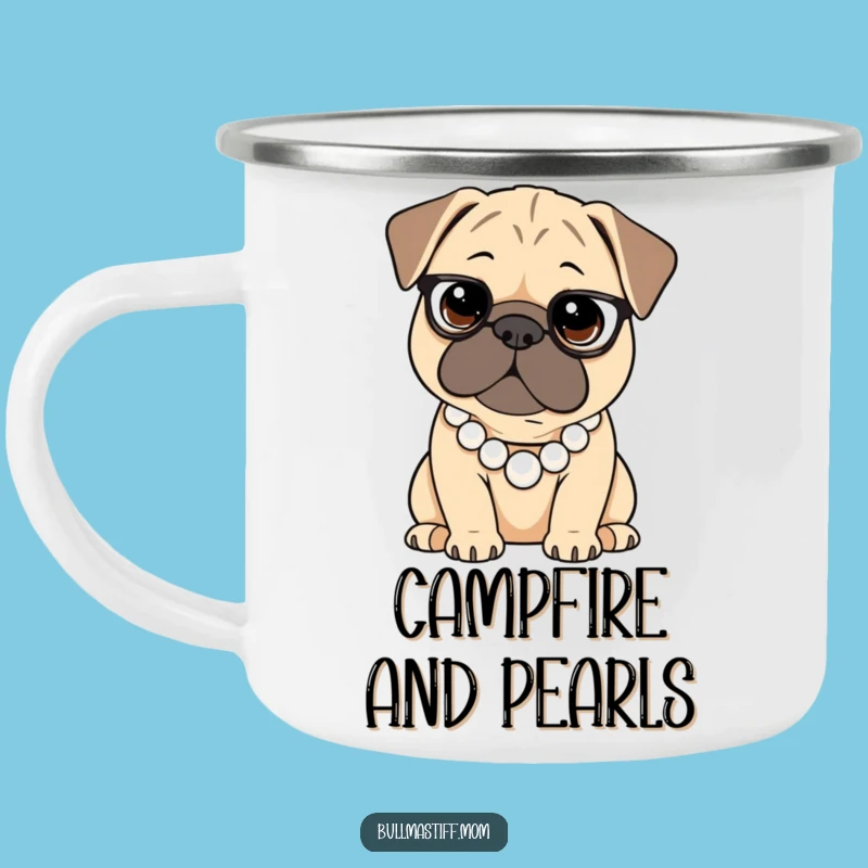 Glamorous Campfire Companion: Funny Bullmastiff Pearl Necklace Mug