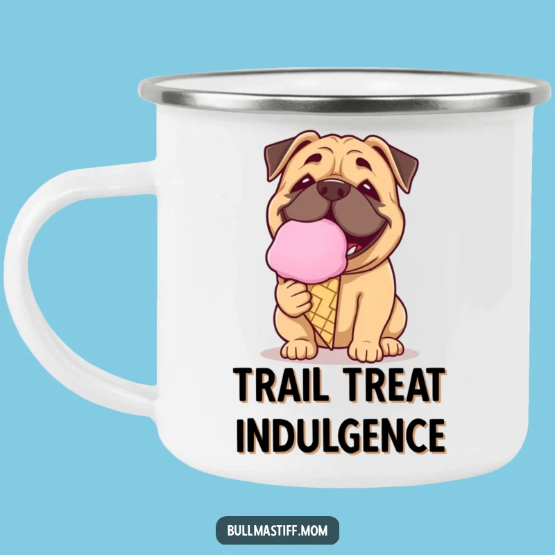 Funny Ice Cream Bullmastiff Camping Mug: Sweet Outdoor Dog Cup, Great Summer Gift!