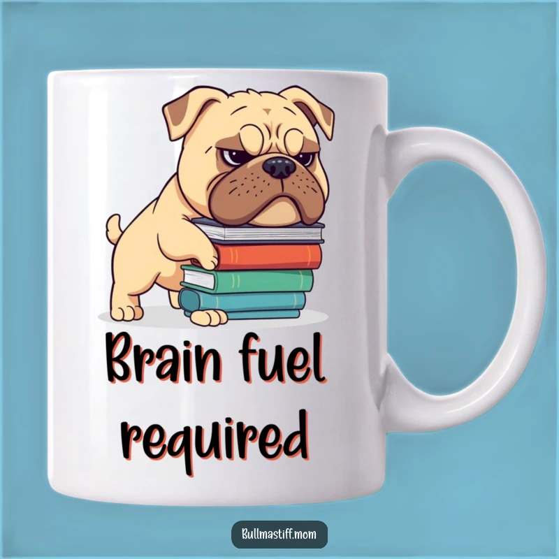 Funny Bullmastiff Book Balance Mug: Grimace Genius, Hilarious Scholar Dog, Perfect Gift