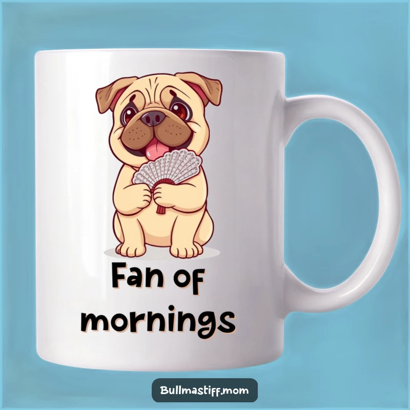 Funny Happy Bullmastiff Lace Fan Mug: Whimsical Dog Humor Gift