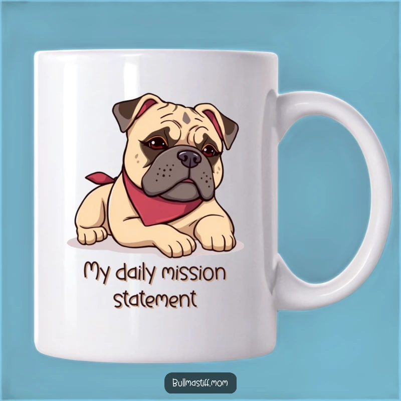 Funny Bullmastiff Bandana Mug: Relaxed Dog Lover Gift, Perfect for Coffee Lovers!