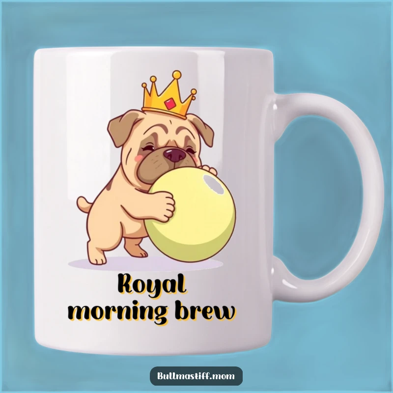 Funny Bullmastiff Crown Mug: Playful Giant Dog Royal Gift
