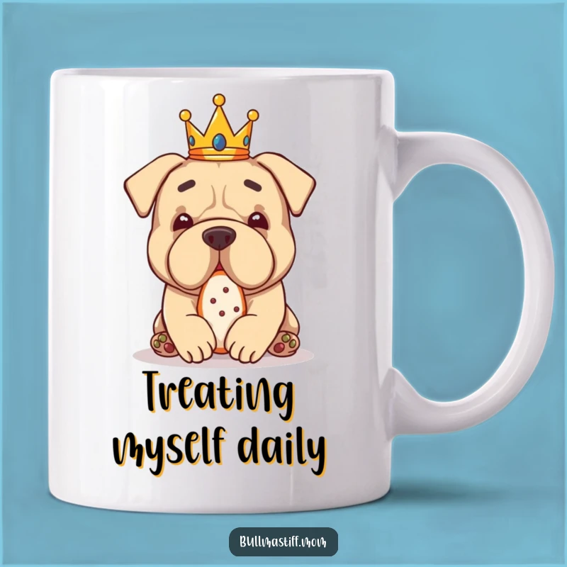 Funny Bullmastiff Crown Treat Mug: Spoiled Dog Lover Gift