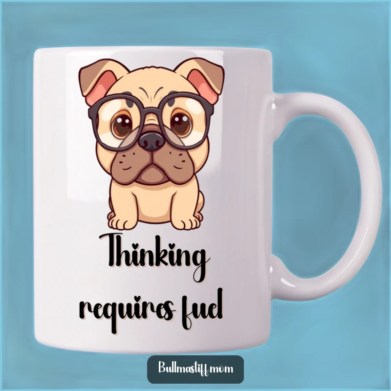 Funny Bullmastiff Glasses Mug: Deep Thoughts from a Pensive Canine Pal