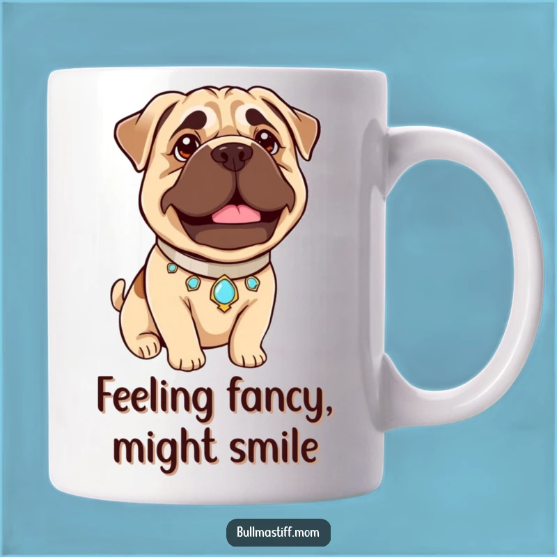 Funny Bullmastiff Pride Mug: Jeweled Collar, Gentle Beam - Perfect Regal Dog Gift!