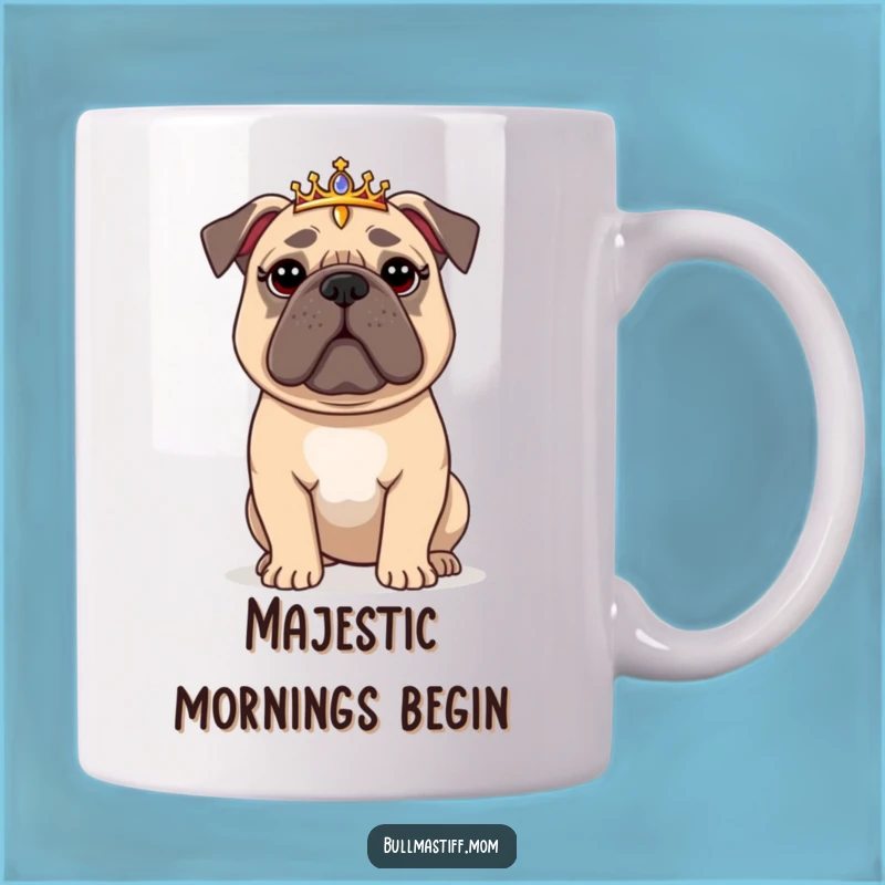 Funny Regal Bullmastiff Tiara Mug: Royal Humor, a Hilarious Gift for Dog Lovers
