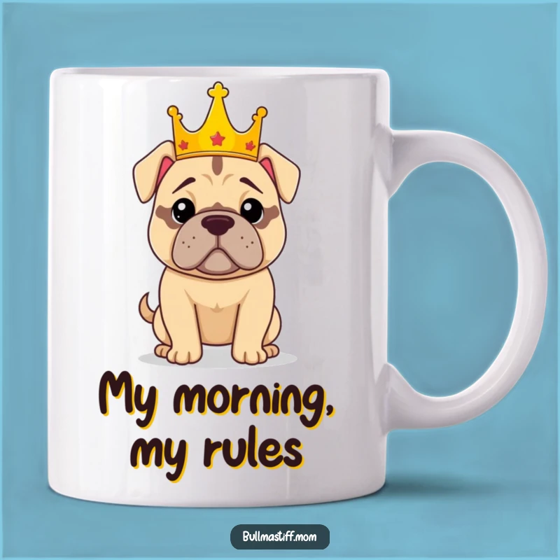 Funny Royal Bullmastiff Dog Mug: Confident Canine King Gift!