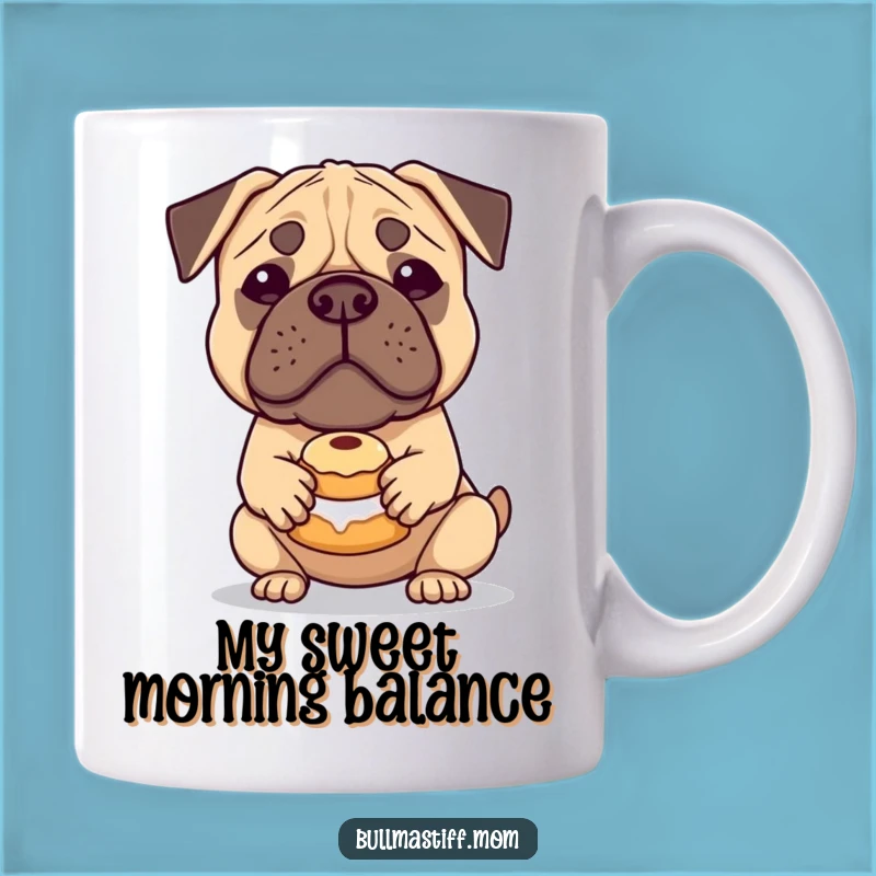 Funny Bullmastiff Pastry Balance Mug: A Whimsical Treat Lover's Funny Gift
