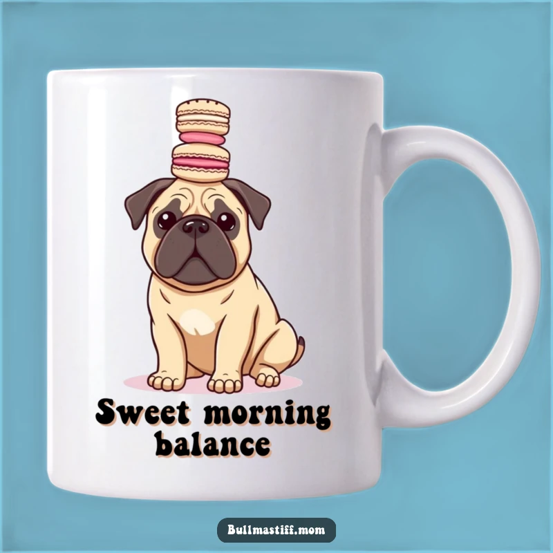 Funny Bullmastiff Macaron Tower Mug: Hilarious Dog Lover Gift for Sweet Moments