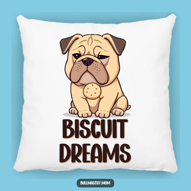 Cozy Funny Sly Bullmastiff Tea Biscuit Pillow: Cuddle Up with Canine Mischief