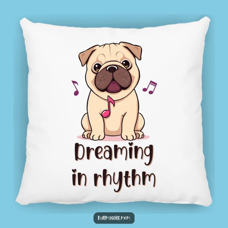 Funny Musical Bullmastiff Dog Pillow: Cozy Up to Harmony!