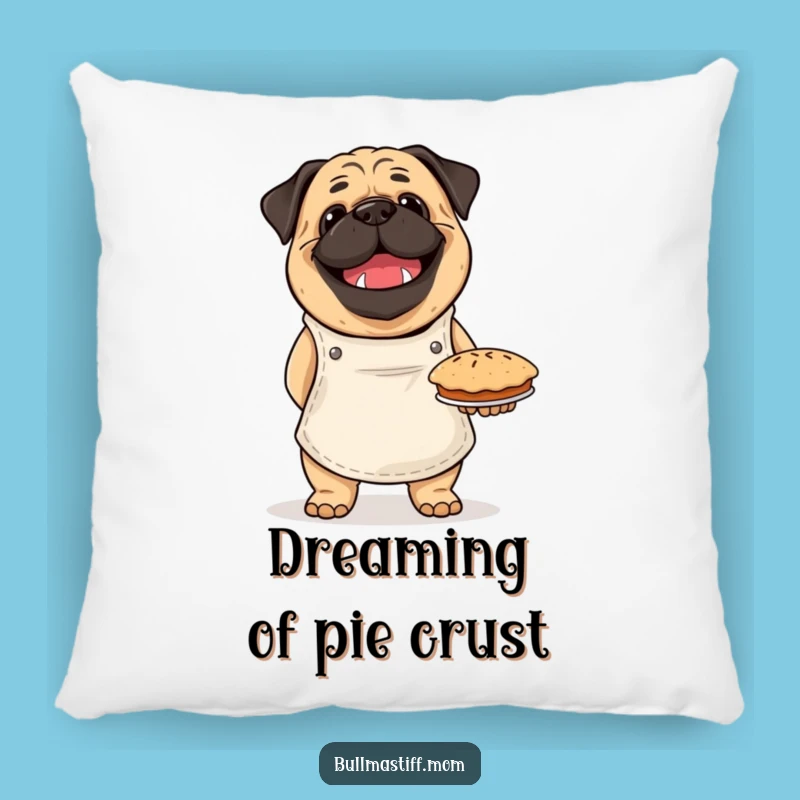 Funny Bullmastiff Baker Pillow: Cozy Pie Decor, Cheerful Dog Gift