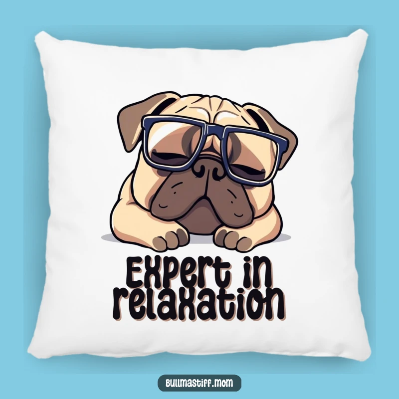 Funny Bullmastiff Oversized Glasses Pillow, Cozy Nap Decor, Perfect Gift