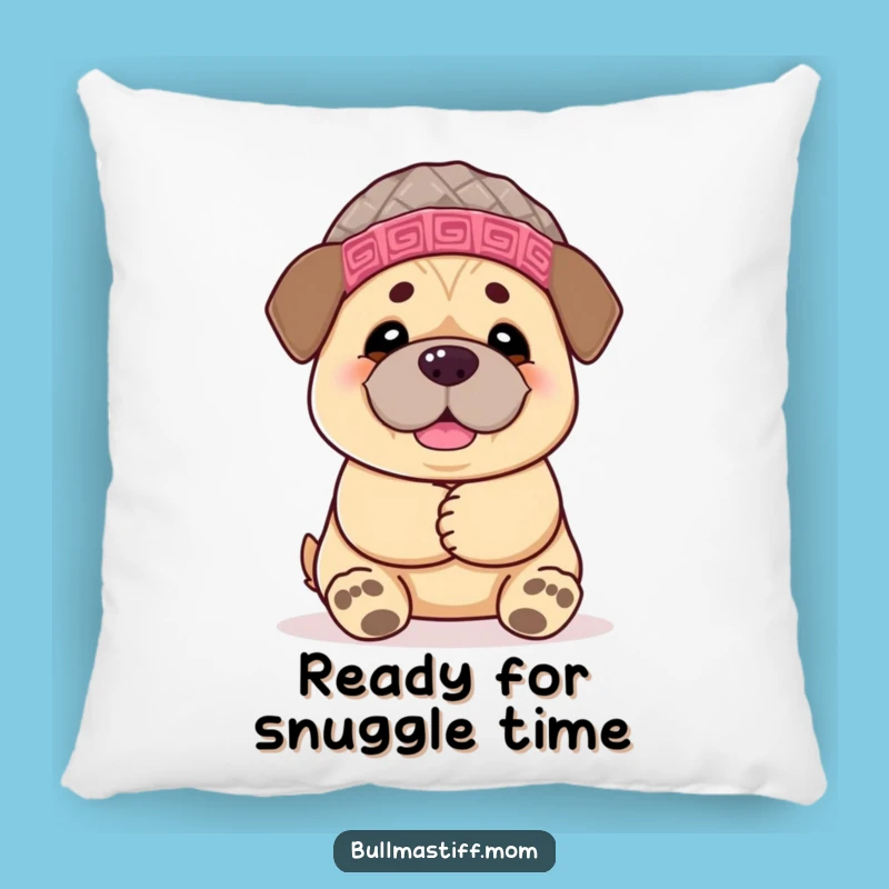 Funny Bullmastiff Pillow: Cozy Hugs, Cheerful Dog Decor, Perfect Gift