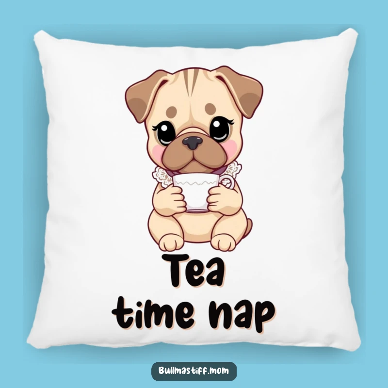 Funny Bullmastiff Pillow: Elegant Lace Collar Cushion for Cozy Comfort