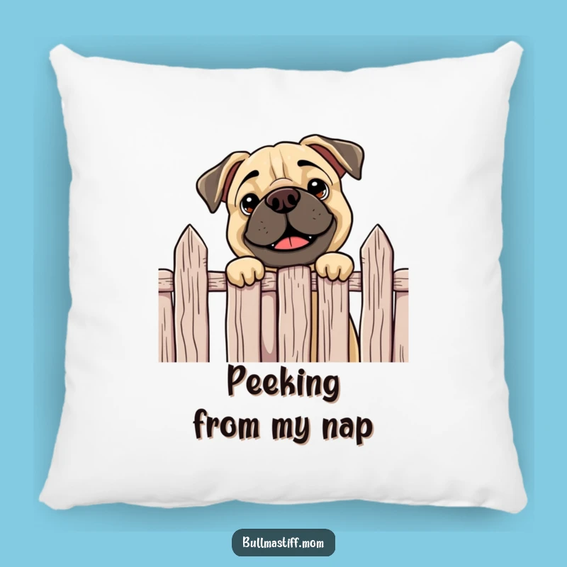Funny Curious Bullmastiff Pillow - Cozy Peeking Dog Cushion, a Hilarious Accent Gift