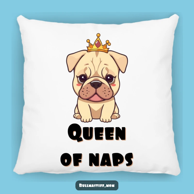Funny Tiarad Bullmastiff Pillow: Elegant Dog Cushion for Comfort