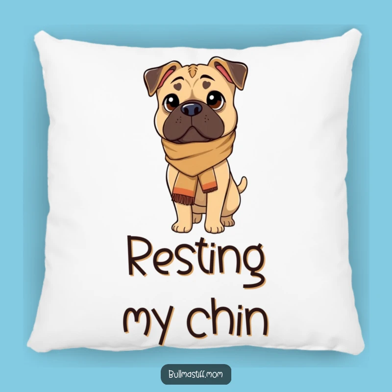 Funny Bullmastiff Scarf Pillow: Add Sophisticated Canine Comfort to Your Decor