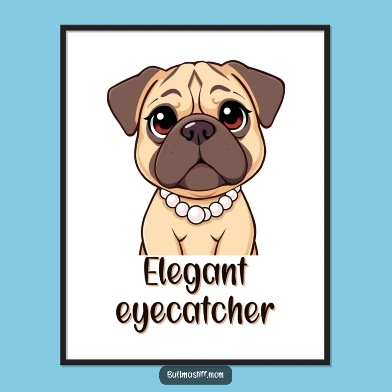Funny Bullmastiff Pearl Digital Art: Instant Kind Dog Decor