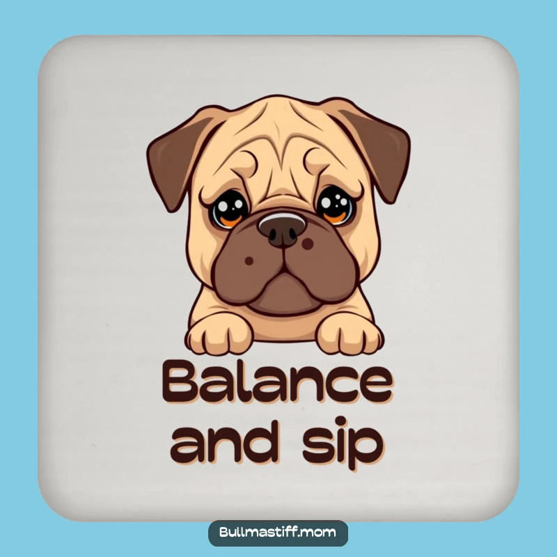 Funny Bullmastiff Cookie Balance Coaster: Protect Surfaces From Begging Eyes