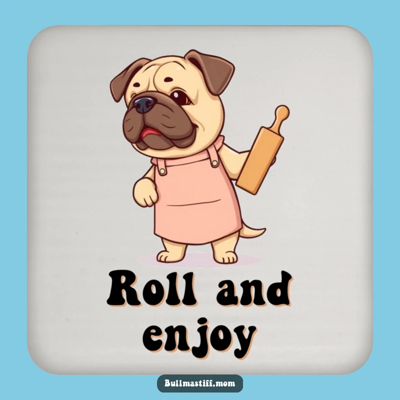 Funny Bullmastiff Baker Coaster: Protect Surfaces From Flour and Fun