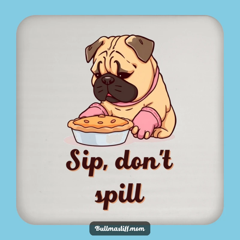 Funny Bullmastiff Baker Coaster: Protect Surfaces from Pies