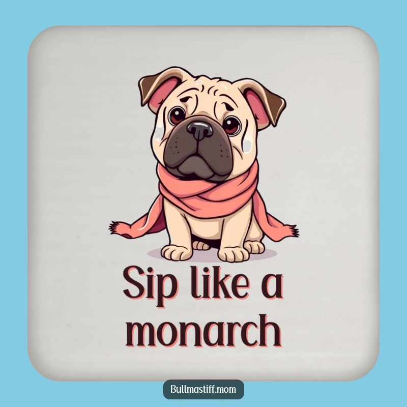 Funny Regal Bullmastiff Coaster Set: Majestic Dog Protection