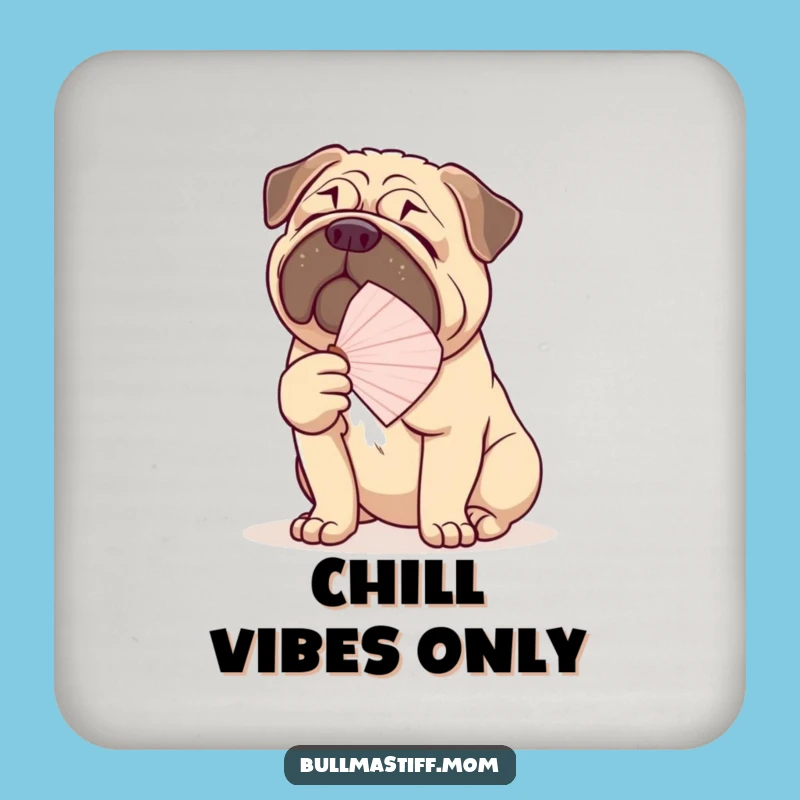 Protect Your Surfaces: Funny Bullmastiff Fanning Coaster Set
