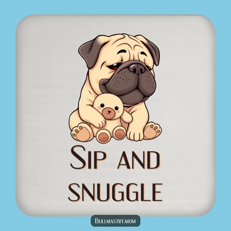 Protect Your Table: Funny Bullmastiff Plush Toy Coaster Set