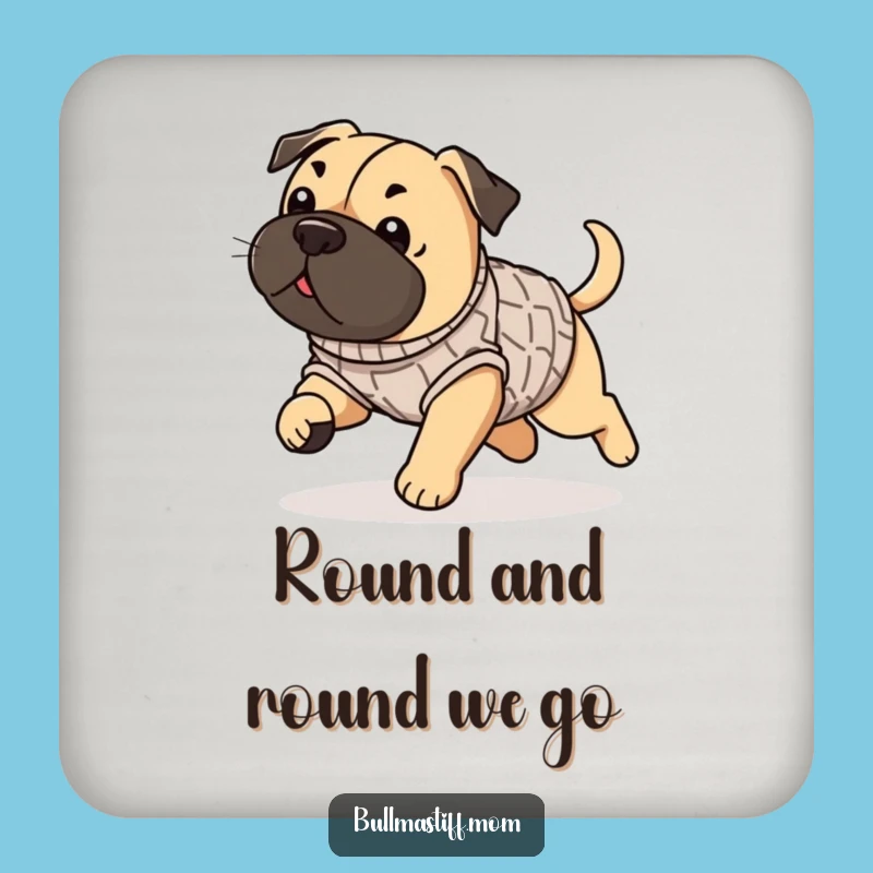 Funny Bullmastiff Sweater Coasters, Playful Home Protection, Unique Gift