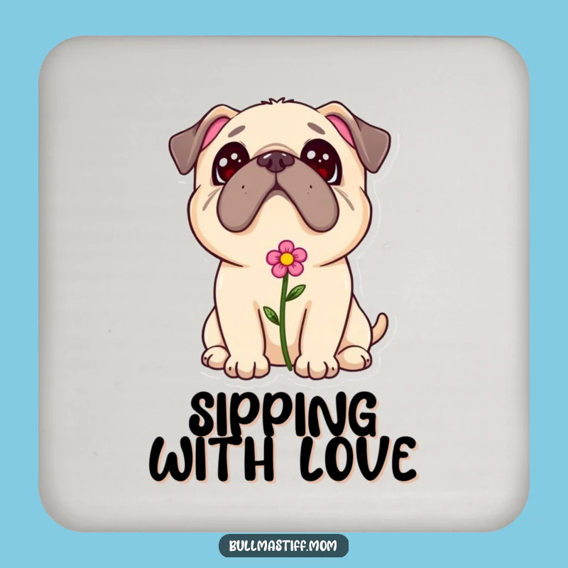 Bullmastiff Flower Coaster - Adorable Dog Gift for Tables