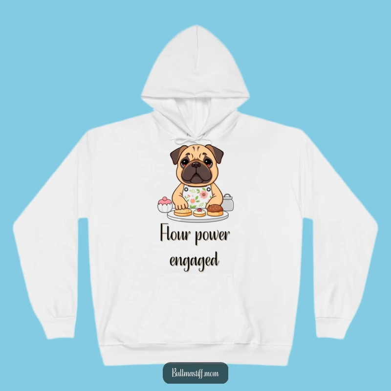 Cozy Funny Bullmastiff Baker Hoodie - Warm Pastry Dog, Humorous Gift
