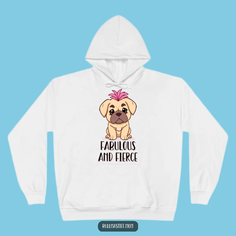 Cozy Funny Bullmastiff Hoodie: Diva Boa, Warm & Hilarious Glam Gift