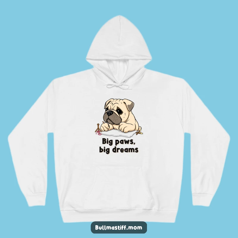 Funny Bullmastiff Embroidery Hoodie: Cozy Sweatshirt for Clumsy Crafters