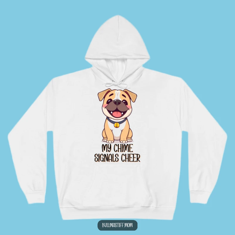 Funny Happy Bullmastiff Hoodie: Cozy Joyful Dog with Bell, Warm Funny Gift